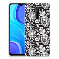 Xiaomi Redmi 9 TPU Case Black Flowers