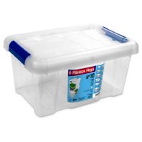 1x Opbergboxen/opbergdozen met deksel 5 liter kunststof transparant/blauw