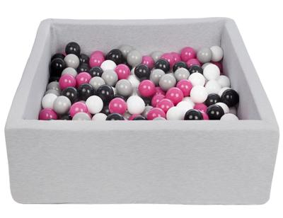 Viking Choice  Vierkante ballenbak 90x90 cm met 300 ballen zwart, wit, paars & grijs