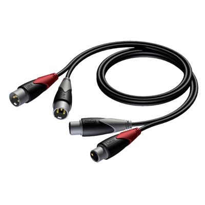 Procab CLA710 Classic 2x XLR male - 2x XLR female kabel 0,5m