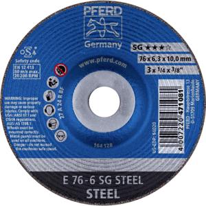 PFERD 62208626 E 76-6 SG STEEL/10,0 Afbraamschijf gebogen Diameter 76 mm Boordiameter 10 mm Staal 10 stuk(s)