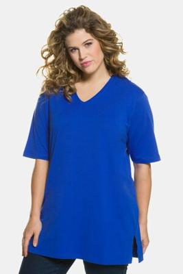 Ulla Popken T-shirt, relaxed, V-hals, zijsplitten - Grote Maten Ulla Popken T-shirt, relaxed, V-hals, zijsplitten - Grote Maten