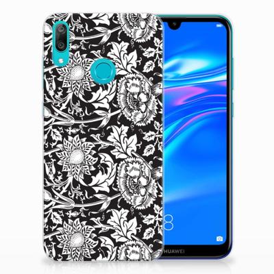 Huawei Y7 2019 TPU Case Black Flowers Huawei Y7 2019 TPU Case Black Flowers
