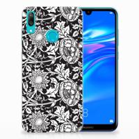 Huawei Y7 2019 TPU Case Black Flowers