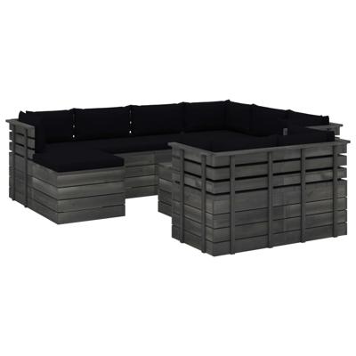 vidaXL 10-delige Loungeset met kussens pallet massief grenenhout vidaXL 10-delige Loungeset met kussens pallet massief grenenhout