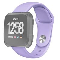 By Qubix - Compatible met Fitbit Versa 1/2 & Lite siliconen bandje - Maat: Small - Lila - Compatible fitbit bandje