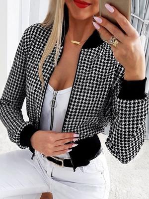 Houndstooth Loose Casual Other Coat Houndstooth Loose Casual Other Coat