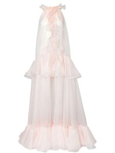 Carolina Herrera robe en soie à volants - Rose