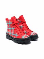 Camper Kids bottines Brutus à carreaux - Rouge