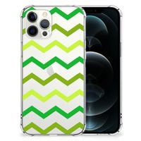 iPhone 12 Pro Max Doorzichtige Silicone Hoesje Zigzag Groen