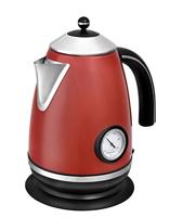 Team Kalorik TKG JK 1046 B retro-waterkoker 1,7 liter met temperatuurweergave, 2000, roestvrij staal, kunststof, 1,7 liter, zwart rood