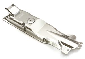 Billet Machined Alloy Center Skid Plate, Silver - Traxxas E-Revo 2.0