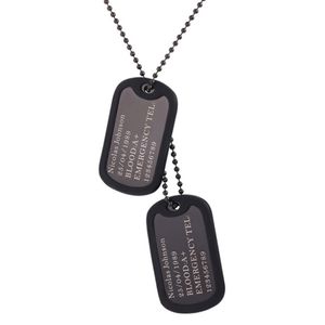 Mendes Dogtag kettinghanger edelstaal Zwart