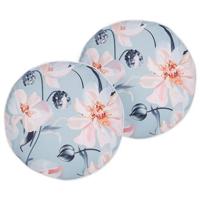 Beliani-APRICALE-Tuinkussen set van 2-Blauw-⌀ 40 cm-Polyester