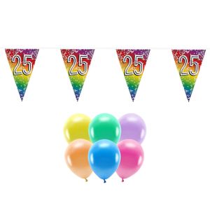 Boland Party 25e jaar verjaardag feest versieringen - Ballonnen en vlaggetjes