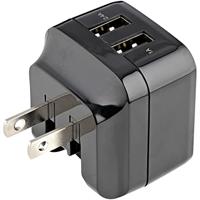 StarTech.com 2-poorts USB-lader - hoog vermogen (17 W / 3,4 A) - reislader (internationaal) - zwart