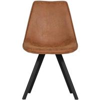 WOOOD Swen Eetkamerstoel Kuipstoel - PU in kleur Cognac - Set van 2 Stuks