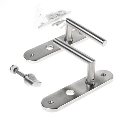 Krukgarnituur roestvaststaal massief hks-model afgerond wc8x63 Krukgarnituur roestvaststaal massief hks-model afgerond wc8x63