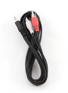 Gembird 2.5m, 3.5mm/2xRCA, M/M audio kabel 2,5 m Zwart, Rood, Wit