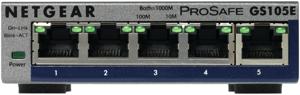 NETGEAR ProSAFE Unmanaged Plus Switch - GS105E - 5 Gigabit Ethernet poorten