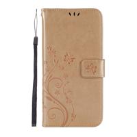 Shop4 - Samsung Galaxy A20e Hoesje - Wallet Case Vlinder Patroon Goud