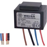 Weiss Elektrotechnik 07/052 Compacte netvoedingstransformator 1 x 230 V 1 x 24 V/DC 7.50 W 312 mA - thumbnail