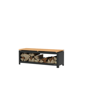 FORNO Houtopslag Bank Zwart (1200 x 400 x 430)