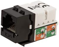DIGITUS Keystone-module Cat-5e Onafgeschermd - RJ45-bus - 100 MHz 1GBase-T - AWG 26-22 - Montage zonder gereedschap - zwart