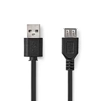Nedis kabel USB 2.0 A stekker - A H aansluiting 3.0 m zwart