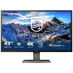 Philips Monitore 439P1/00 LCD-monitor Energielabel G (A - G) 60.5 cm (23.8 inch) 3840 x 2160 Pixel 16:9 4 ms HDMI, USB-A, DisplayPort, USB-C IPS LCD