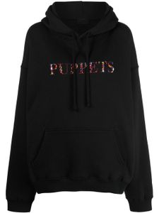 Puppets and Puppets hoodie à ornements en cristal - Noir