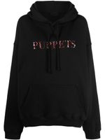 Puppets and Puppets hoodie à ornements en cristal - Noir