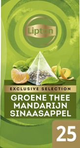 Thee Lipton Exclusive Groene thee Mandarijn 25 piramidezakjes