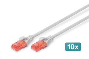 Digitus DK-1617-005-10 RJ45 Netwerkkabel, patchkabel CAT 6 U/UTP 0.50 m Grijs 1 stuk(s)