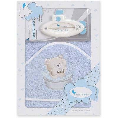 Interbaby Badaccessoires Teddy 100 Cm Katoen Blauw 2-delig