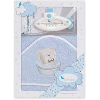 Interbaby Badaccessoires Teddy 100 Cm Katoen Blauw 2-delig