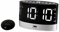 Soundmaster UR580SW wekkerradio voor slechthorenden en diepe slapers, draadloos trilkussen, gangreserve, dimbaar display, FM-radio USB