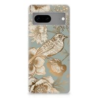 TPU Case voor Google Pixel 7 Vintage Bird Flowers - thumbnail