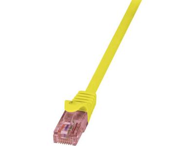 LogiLink CQ2097U RJ45 Netwerkkabel, patchkabel CAT 6 U/UTP 10.00 m Geel Vlambestendig, Snagless 1 stuk(s)