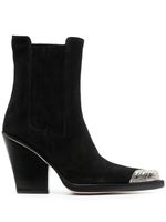 Paris Texas bottes d'inspiration western en daim 100 mm - Noir - thumbnail