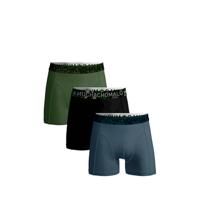 Muchachomalo Junior boxershort Solid - set van 3 blauw/zwart/armygroen