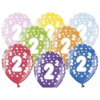 24x stuks verjaardag ballonnen 2 jaar thema met sterretjes - Ballonnen