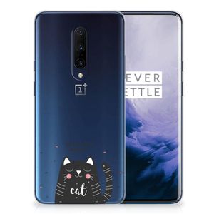 OnePlus 7 Pro Telefoonhoesje met Naam Cat Good Day