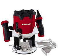Einhell Bovenfrees TE-RO 1255 E (1200 W, spantang Ø 6 en 8 mm, slaglengte 55 mm, elektronische snelheidsregeling, spilvergrendeling, eenvoudige gereedschapswissel), grijs, rood