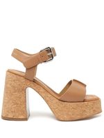 Stella McCartney Skyla Buckled 110mm platform sandals - Marron