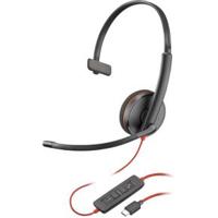 POLY 8X214A6 hoofdtelefoon/headset Bedraad Hoofdband Kantoor/callcenter USB Type-C Zwart - thumbnail