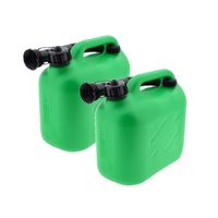 2x stuks jerrycans 5 liter groen voor brandstof