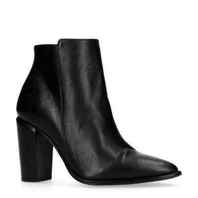 Sacha leren enkellaarzen zwart