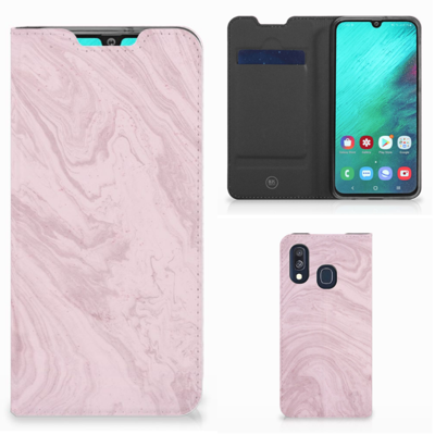 Samsung Galaxy A40 Standcase Marble Pink - Origineel Cadeau Vriendin Samsung Galaxy A40 Standcase Marble Pink - Origineel Cadeau Vriendin