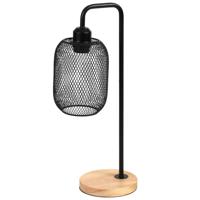 Gebor - Tafellamp – Metalen Lamp – Hout Onderstel